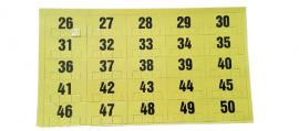 Nmeros para Chapeira / Suporte para Cartes Ponto com de 25 ao 50 nmeros 